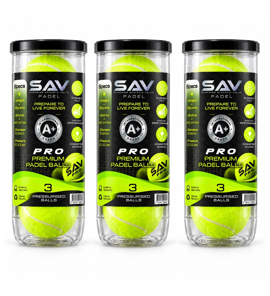 SAV Pro Padel Balls - 3-Tube Pack
