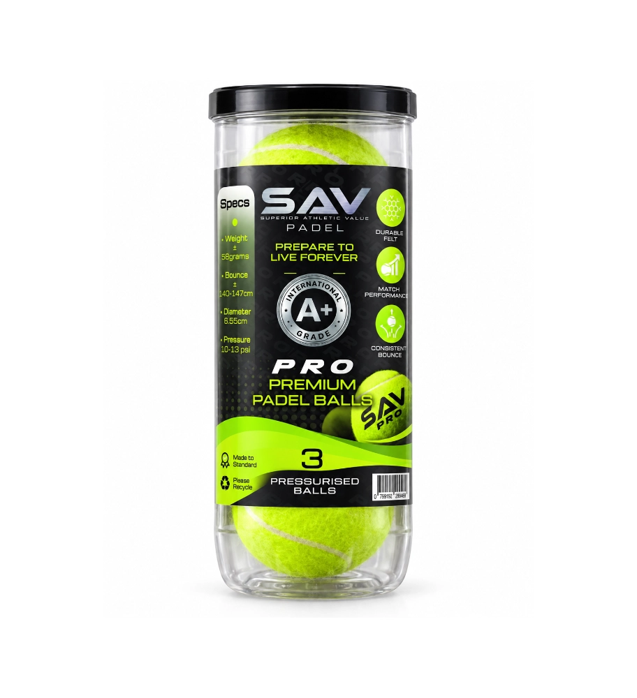 SAV Pro Padel Balls - 1 Tube
